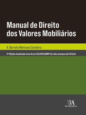 cover image of Manual de Direito dos Valores Mobiliários--2ª Edição
